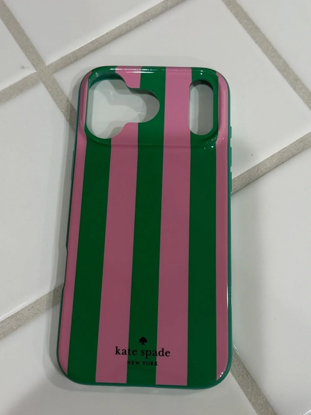 kate spade Green and Pink Vertical Stripe Phone Case